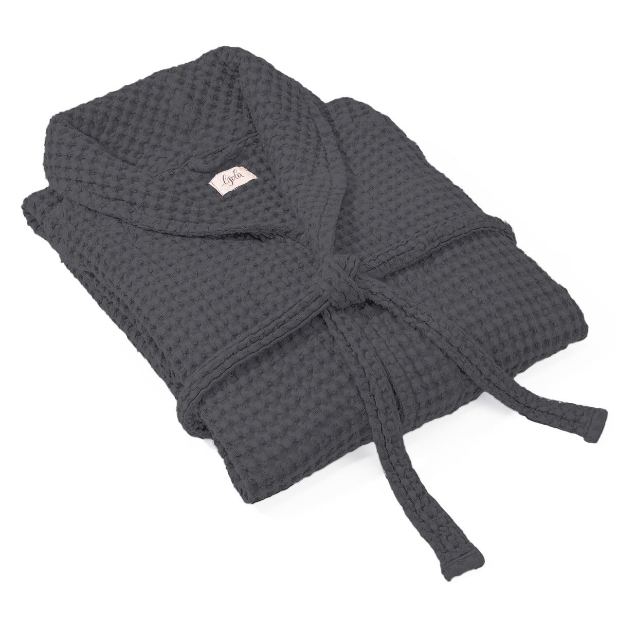 Bathrobe with Shawl Collar in Pure Cotton Honeycomb - Jaspy