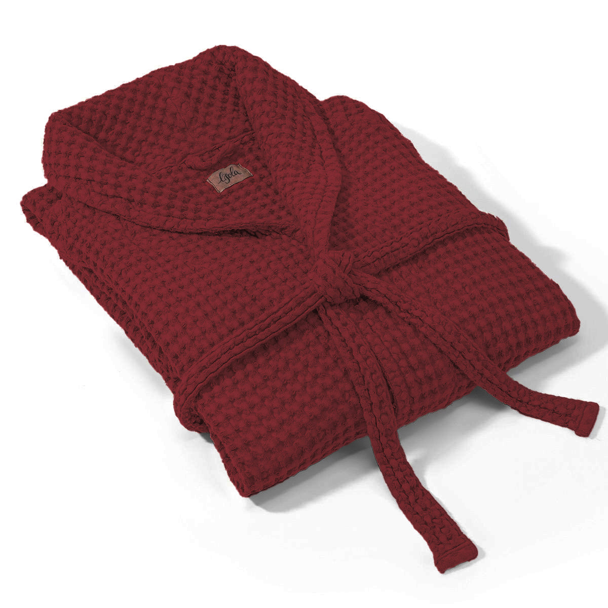 Bathrobe with Shawl Collar in Pure Cotton Honeycomb - Jaspy