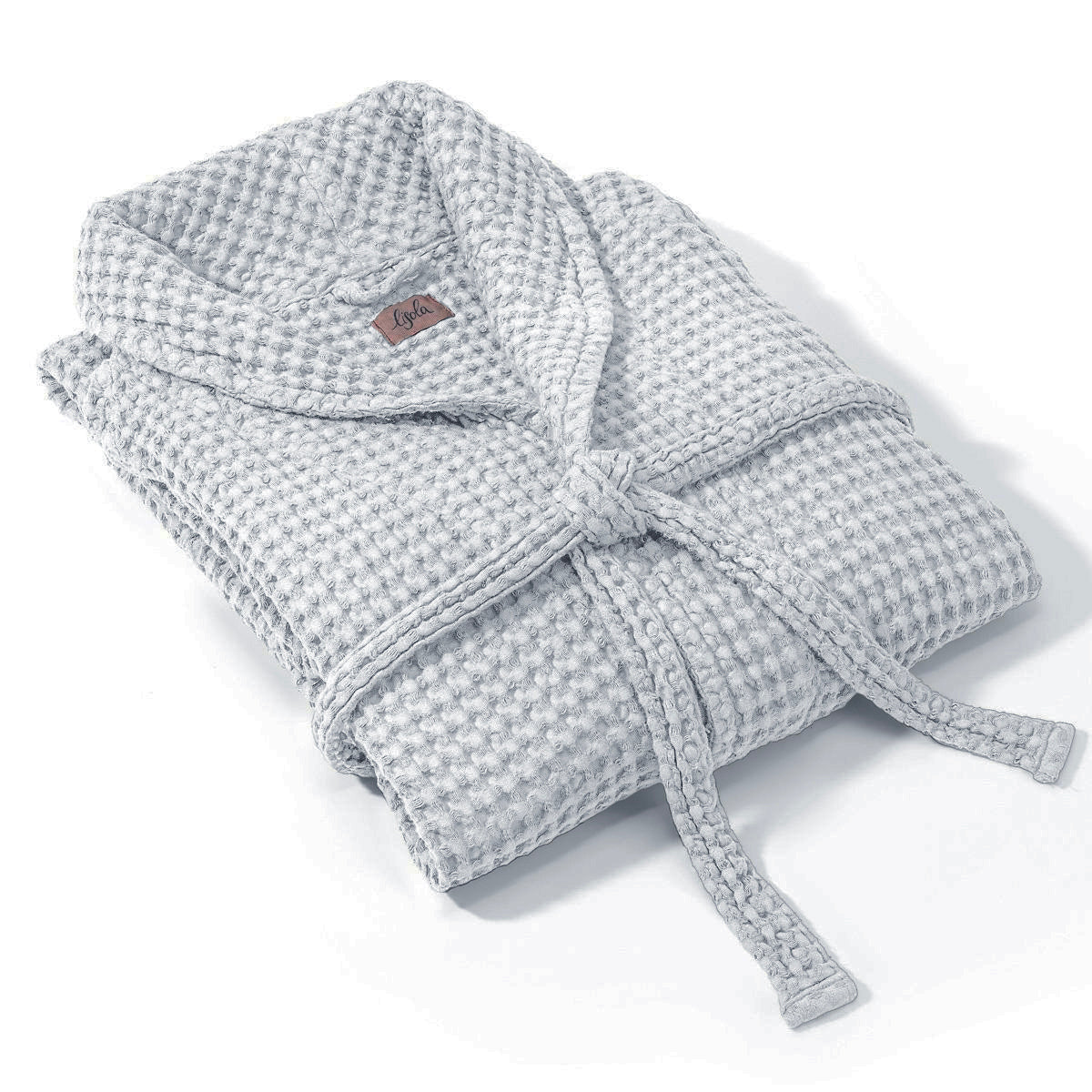 Bathrobe with Shawl Collar in Pure Cotton Honeycomb - Jaspy